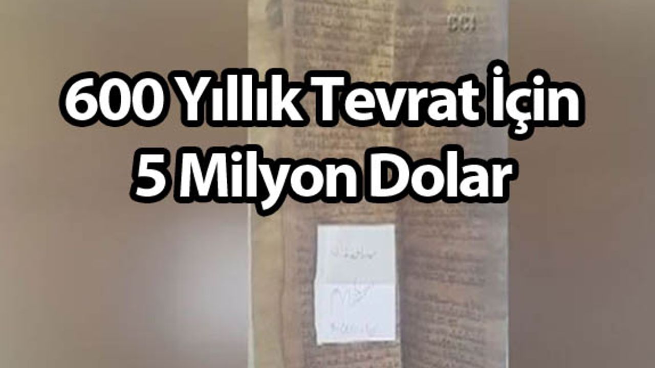600 Yıllık Tevrat İçin 5 Milyon Dolar