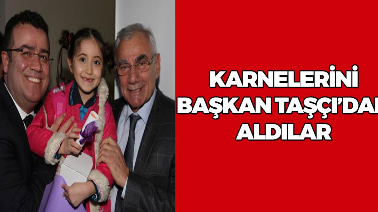 Minik Öğrenciler Karnelerini Başkan Taşçı'dan Aldılar