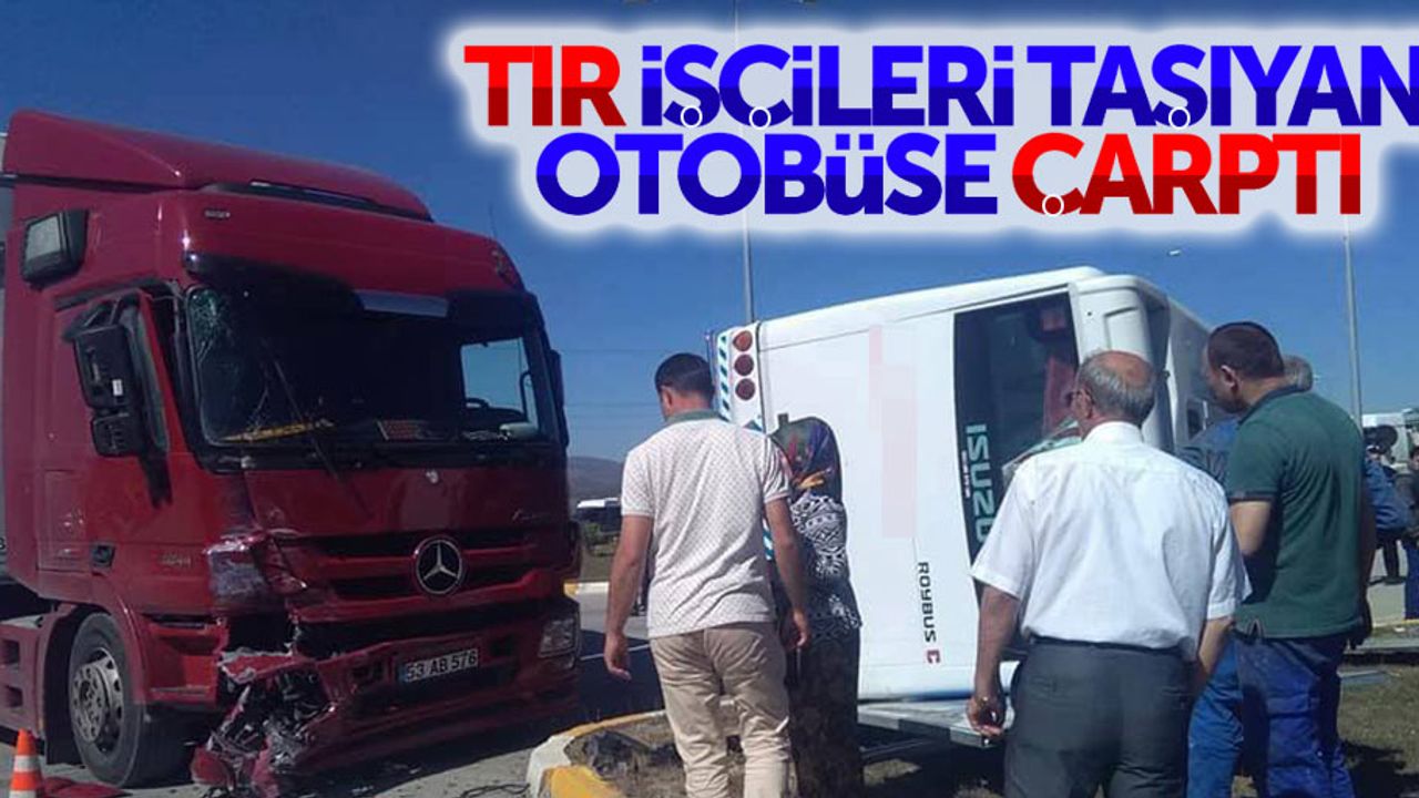 Samsun'da işçileri taşıyan otobüs kaza yaptı