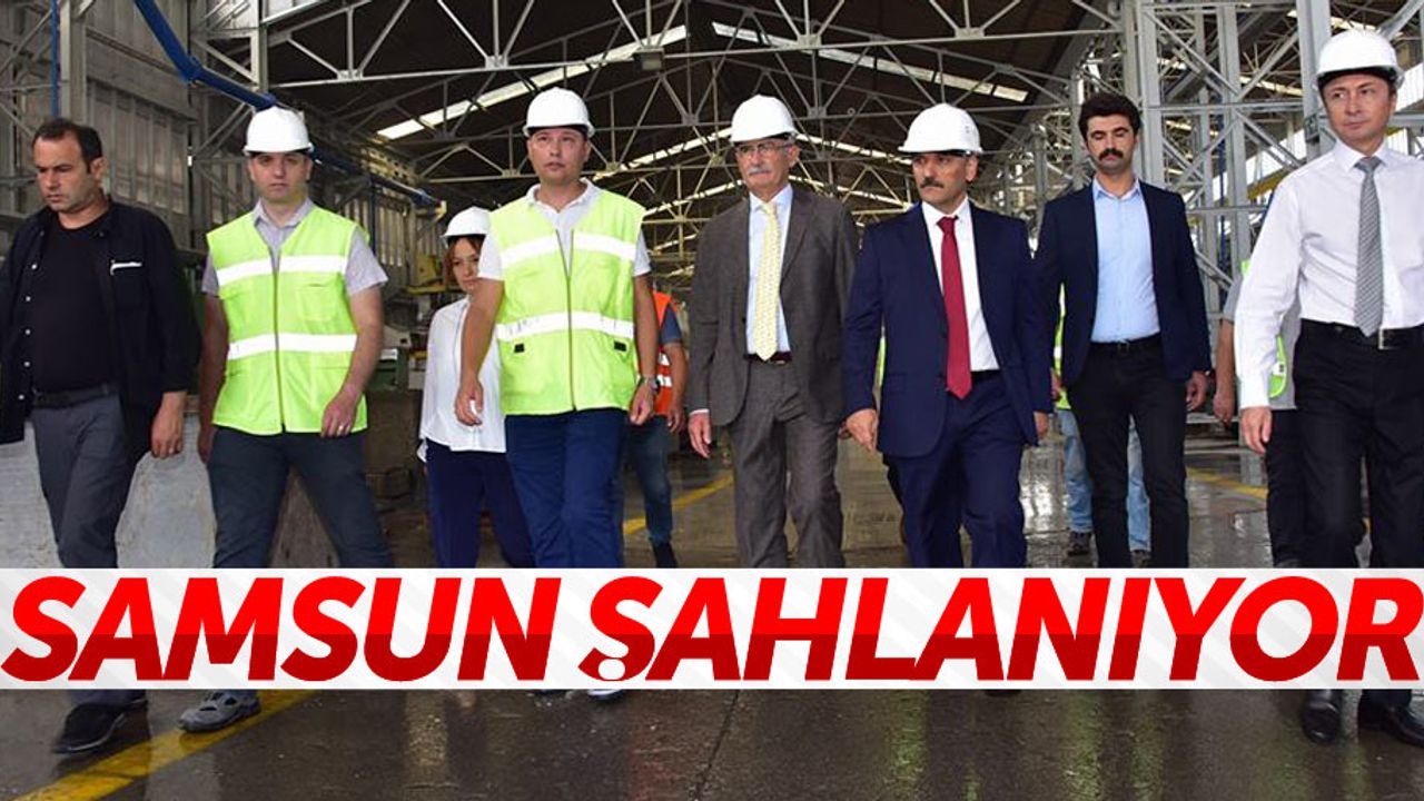 Samsun Valisi Kaymak, taş fabrikasını gezdi