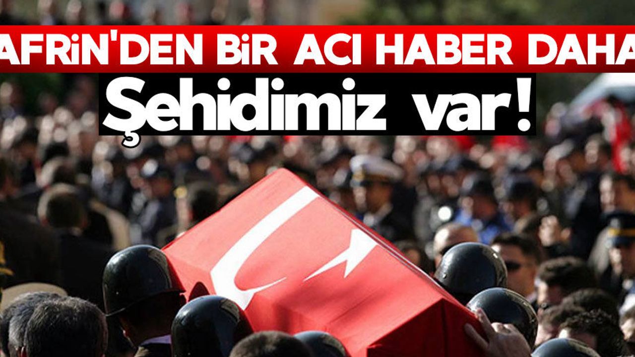 Afrin'den acı haber! Piyade Üsteğmen şehit düştü