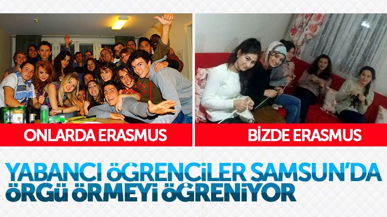 Samsun’da yabancı öğrenciler örgü örmeyi öğreniyorlar