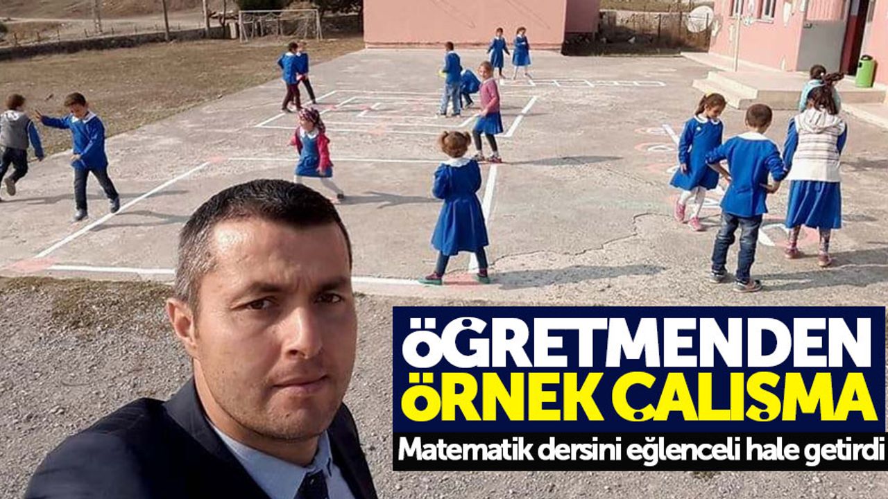 Samsunlu öğretmen matematik ve beden eğitimi dersini birleştirdi