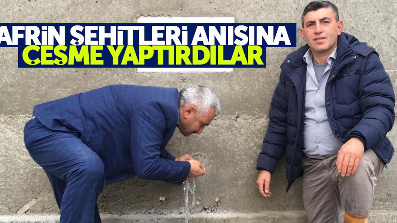 Samsunlu vatandaşlar Afrin şehitleri anısına çeşme yaptı