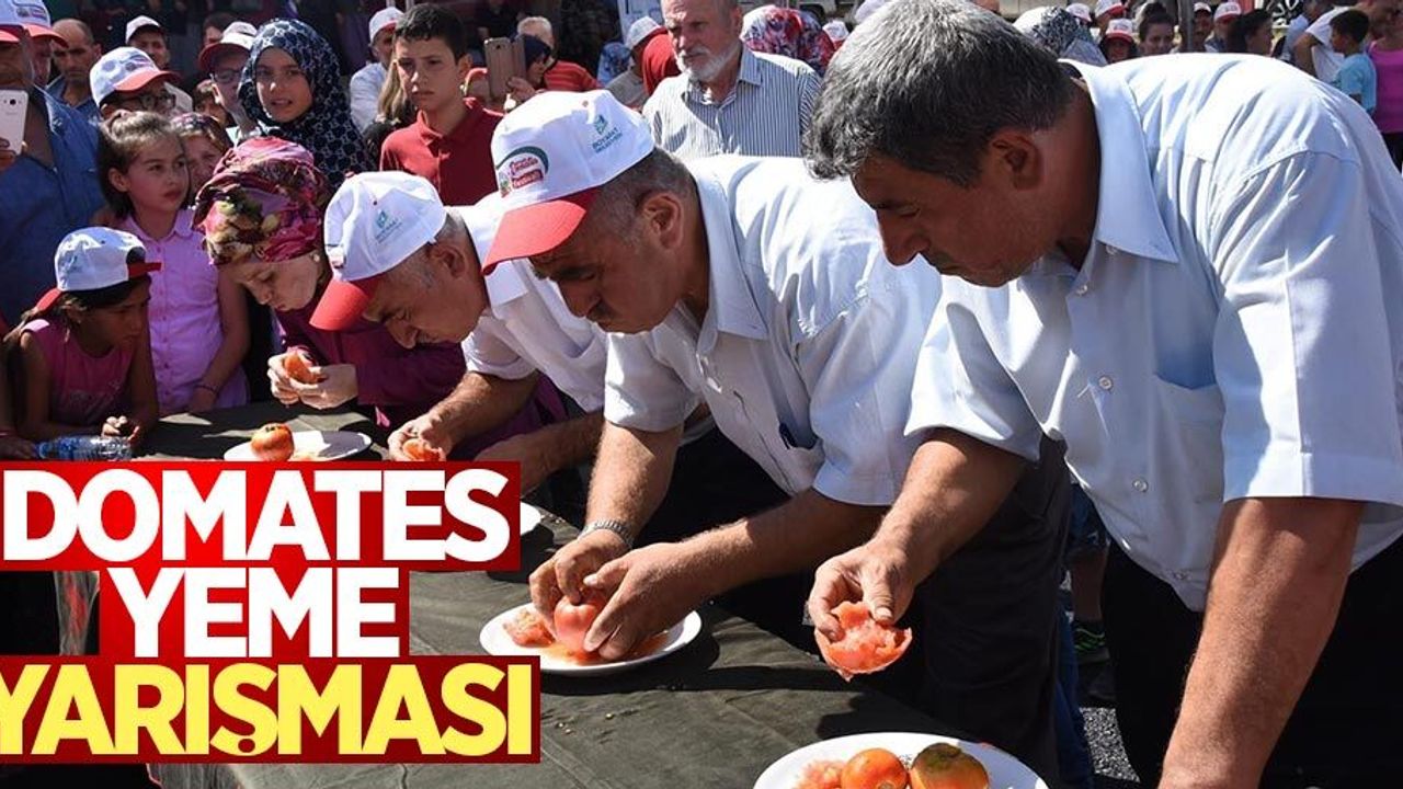 En Hızlı Domates Yeme Yarışması yapıldı