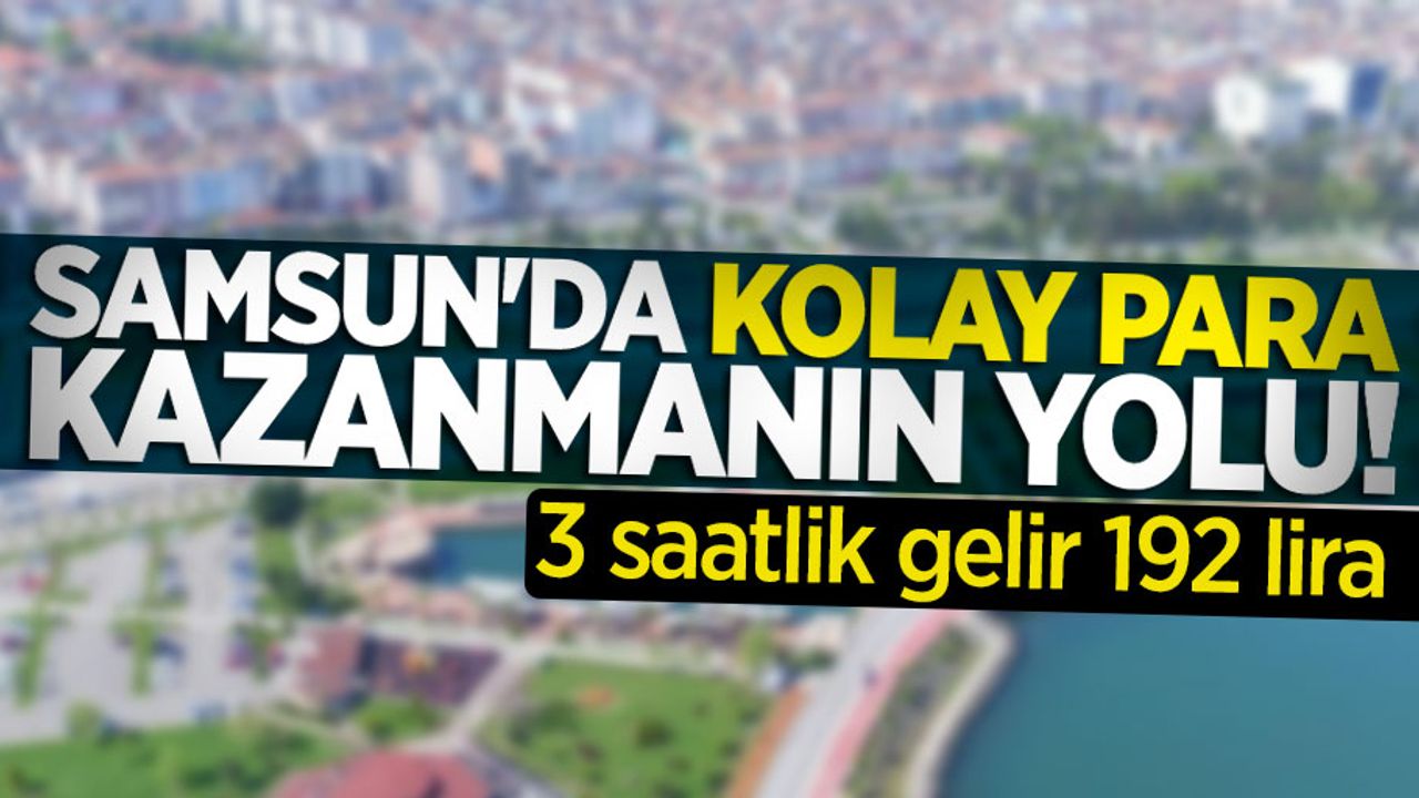 Samsun'da kolay para kazanmanın yolu! 3 saatlik gelir 192 lira
