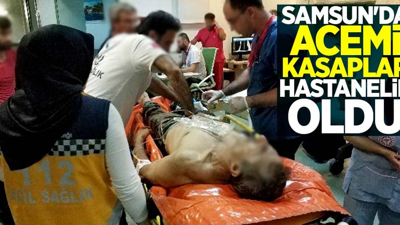 Samsun'da acemi kasaplar hastanelik oldu