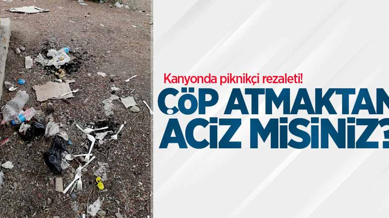 Kanyonda piknikçi rezaleti! Çöp atmaktan aciz misiniz?