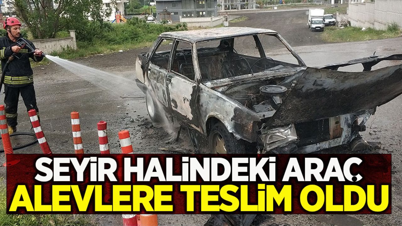 Seyir halindeki araç alevlere teslim oldu