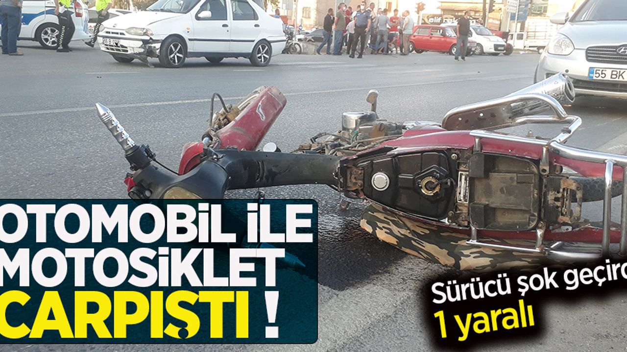 Samsun'da otomobille motosiklet çarpıştı! 1 yaralı