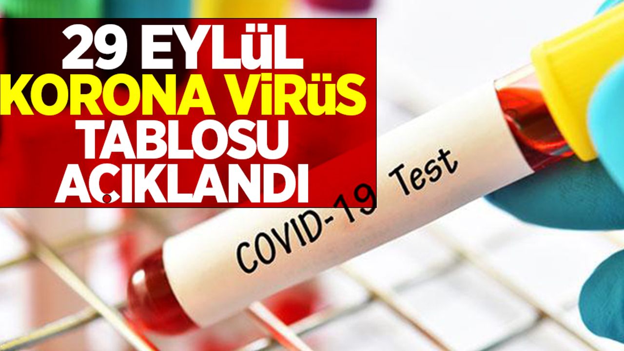 29 Eylül korona virüs tablosu açıklandı