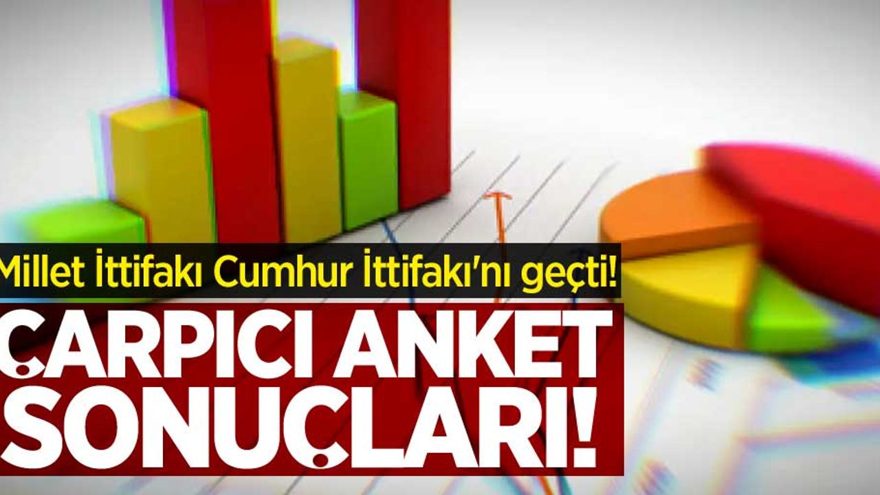 Çarpıcı anket sonuçları! Millet İttifakı Cumhur İttifakı'nı geçti!