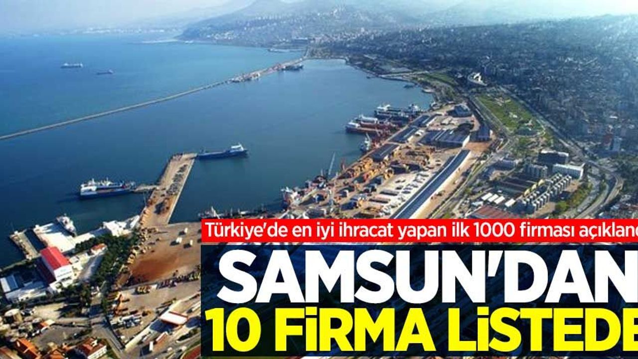 Türkiye'de ihracat yapan ilk 1000 firması açıklandı! Samsun'dan 10 firma listede