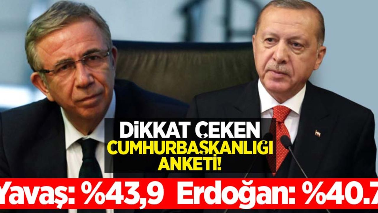 Dikkat çeken Cumhurbaşkanlığı anketi! Mansur Yavaş, Erdoğan'ı geçti 