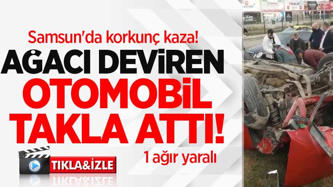 Samsun'da korkunç kaza! Ağacı deviren araç takla attı: Sürücü ağır yaralı