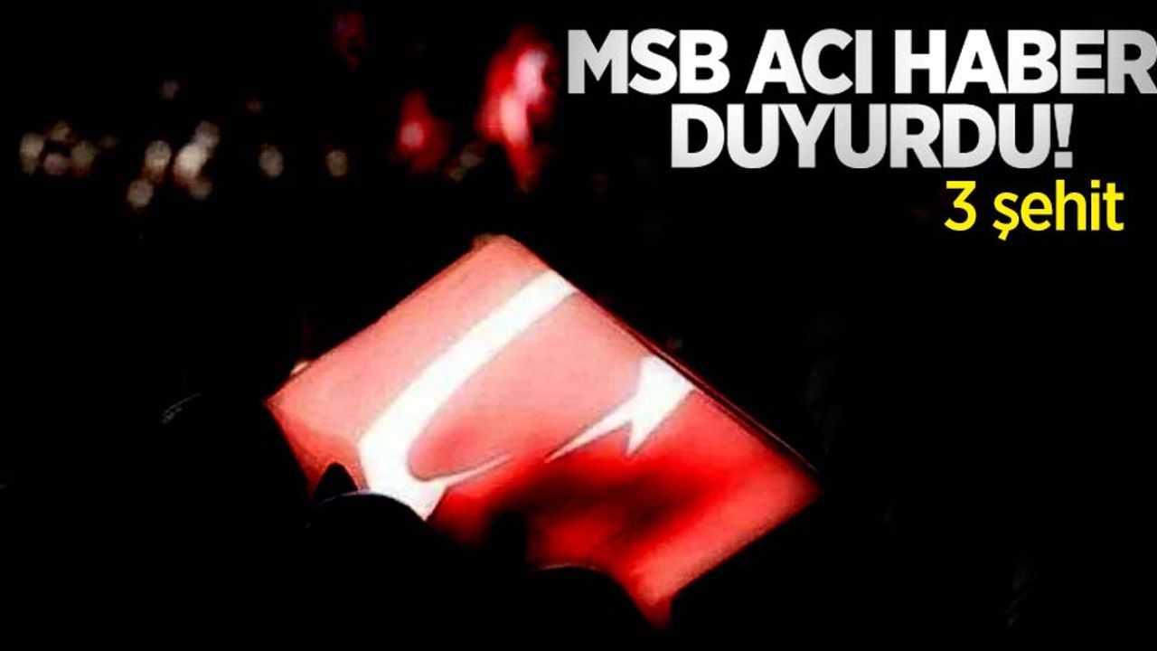 MSB acı haberi duyurdu! 3 şehit