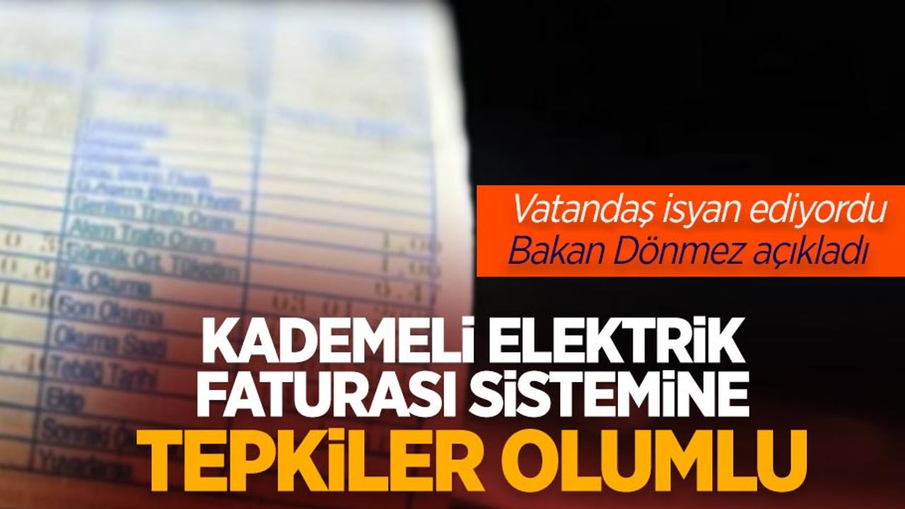 Bakan Dönmez açıkladı: Kademeli faturalandırma sistemine tepkiler olumllu