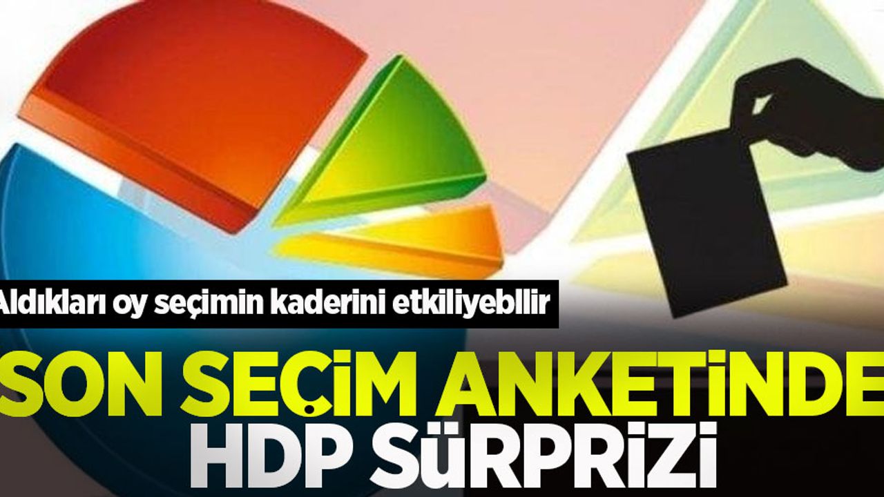 Son seçim anketinde HDP sürprizi! Aldıkları yüzde 13.5'lik oy oranı seçimin kaderini etkileyebilir