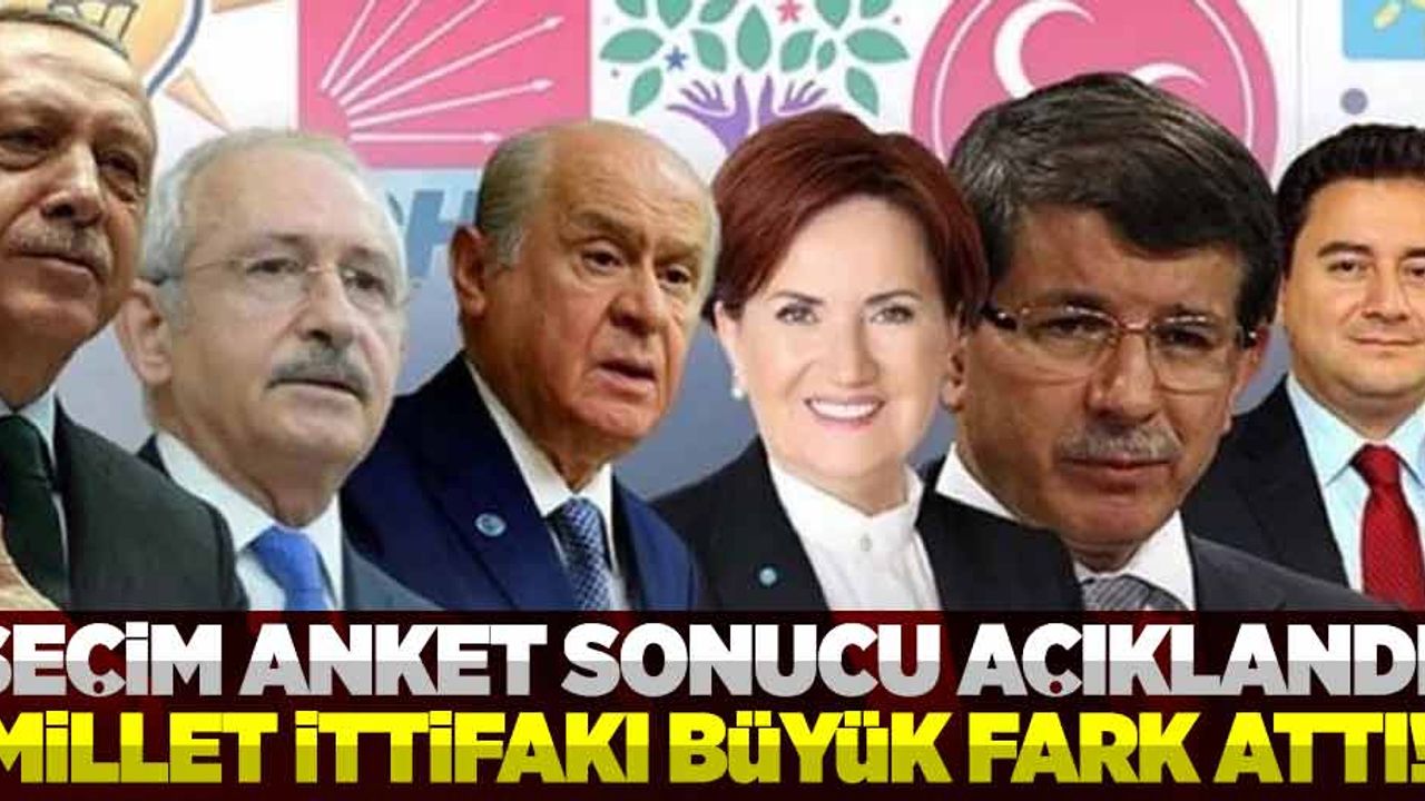 Seçim Anketleri Açıklandı! Millet İttifakı Arayı Açtı!