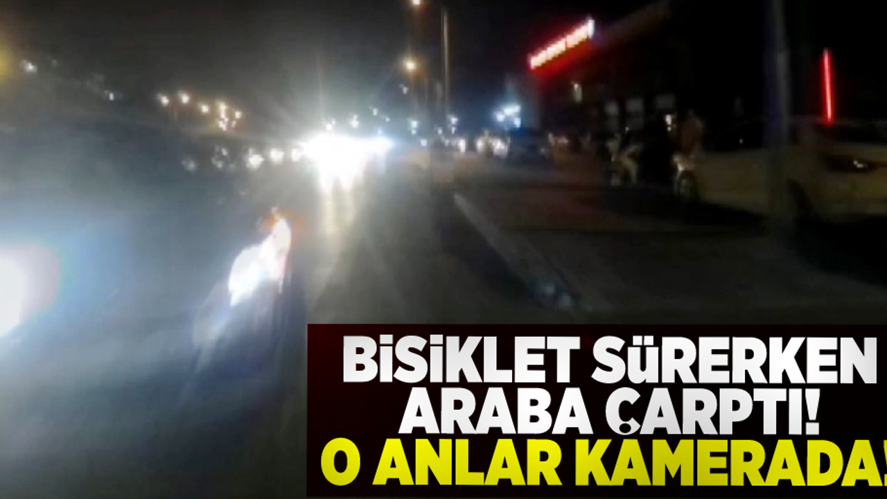 Bisiklet Sürerken Araba Çarptı! Kaza Anı Kamerada!