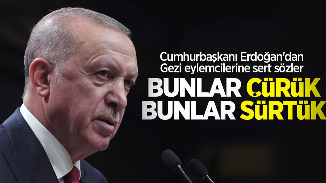 Cumhurbaşkanı Erdoğan'dan Gezi eylemcilerine sert sözler: Bunlar çürük, bunlar sürtük
