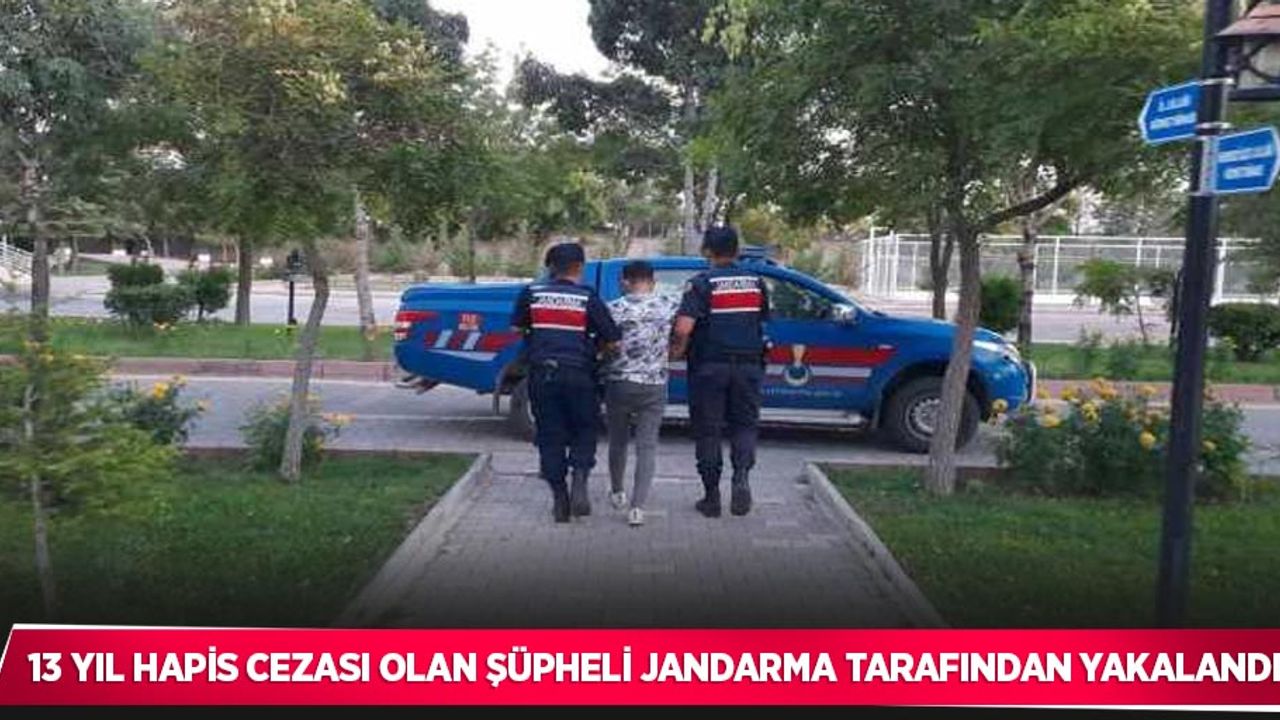 13 yıl hapis cezası olan şüpheli jandarma tarafından yakalandı