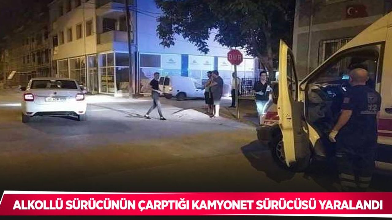Alkollü sürücünün çarptığı kamyonet sürücüsü yaralandı