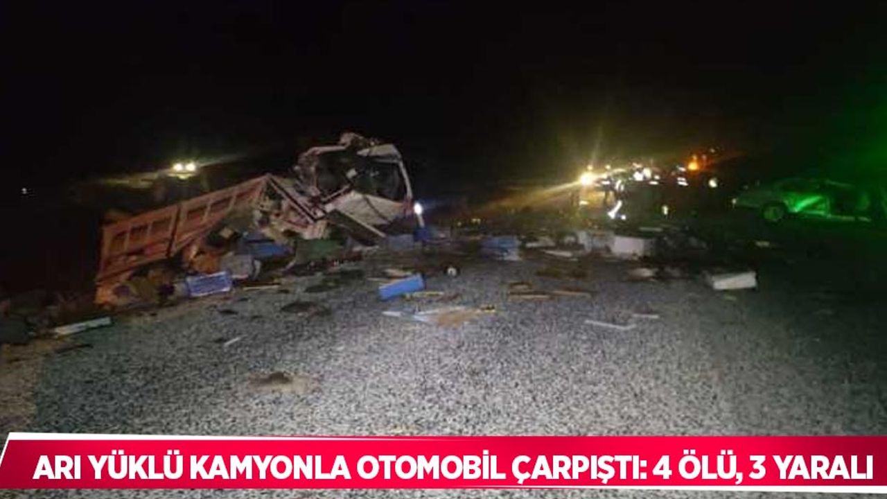 Arı yüklü kamyonla otomobil çarpıştı: 4 ölü, 3 yaralı