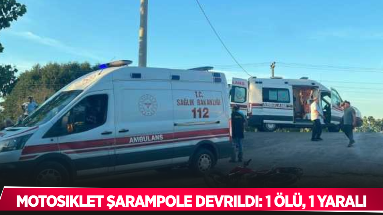 Motosiklet şarampole devrildi: 1 ölü, 1 yaralı