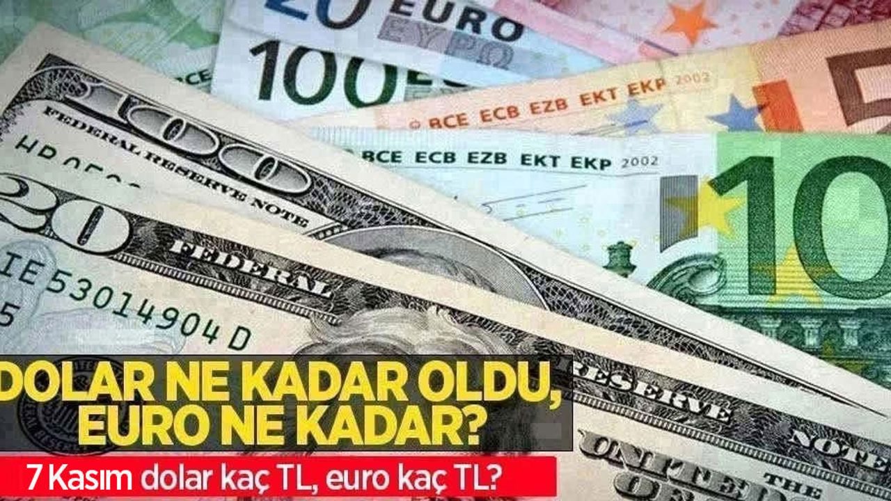 7 Kasım Pazartesi dolar ne kadar oldu, euro ne kadar? 7 Kasım Pazartesi dolar kaç TL, euro kaç TL?