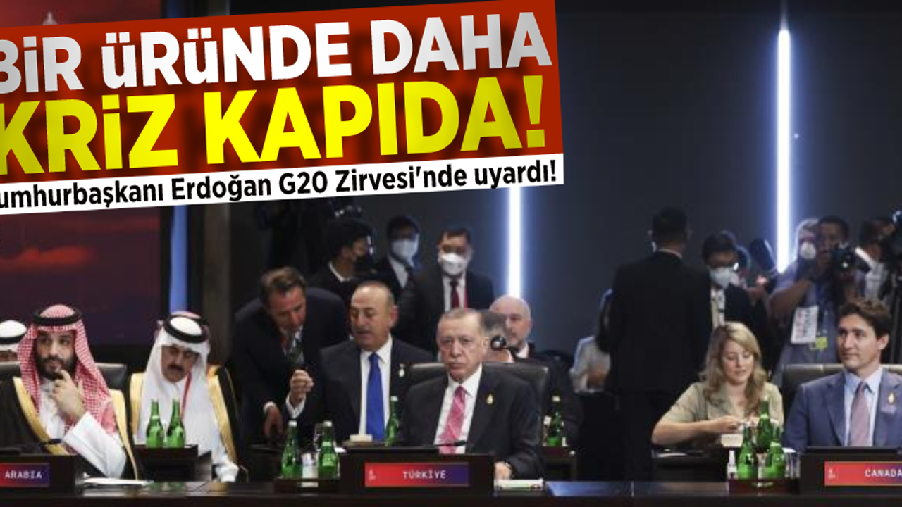 Bir Üründe Daha Kriz Kapıda! Cumhurbaşkanı Erdoğan G20 Zirvesi'nde Uyarıda Bulundu!