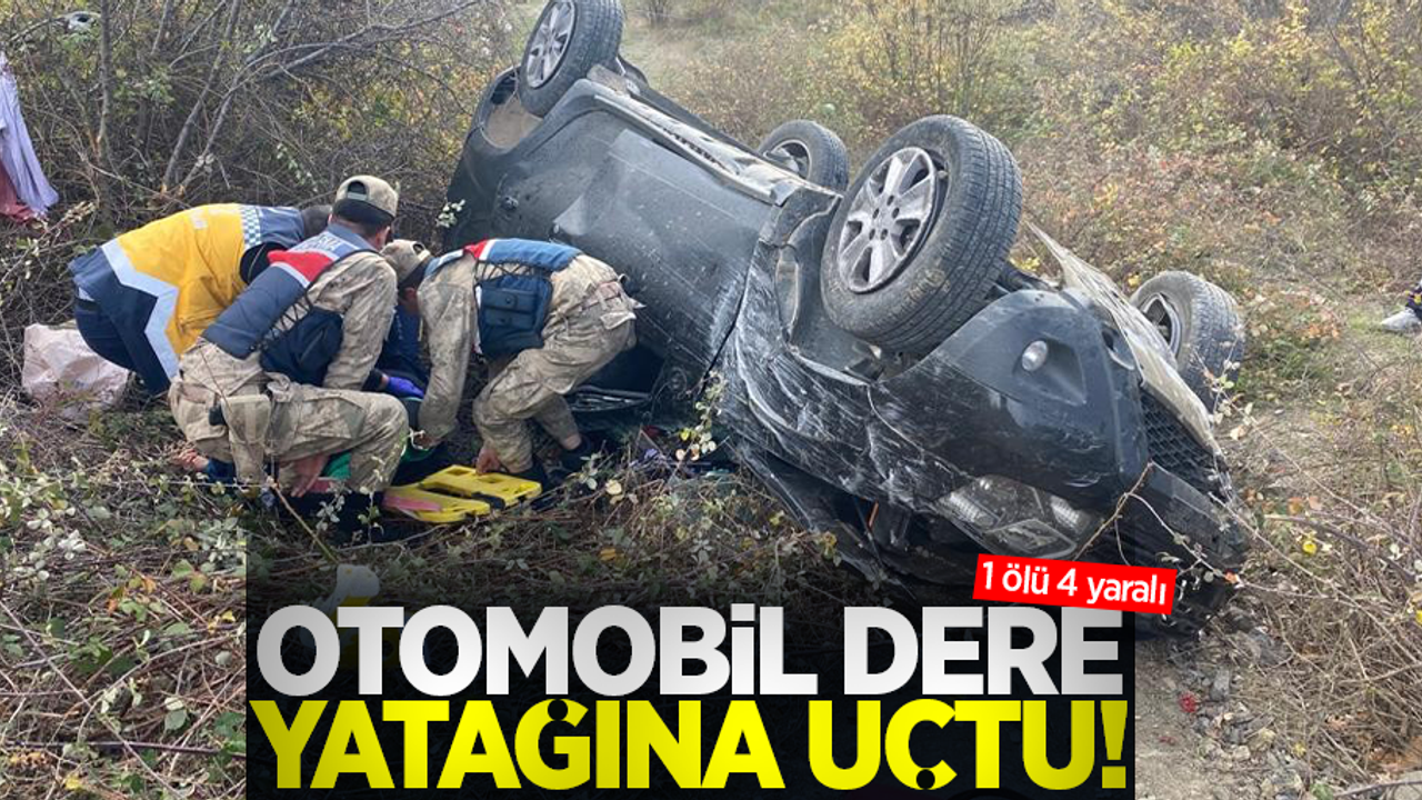 Otomobil Dere Yatağına Uçtu! 1 Ölü 4 Yaralı!