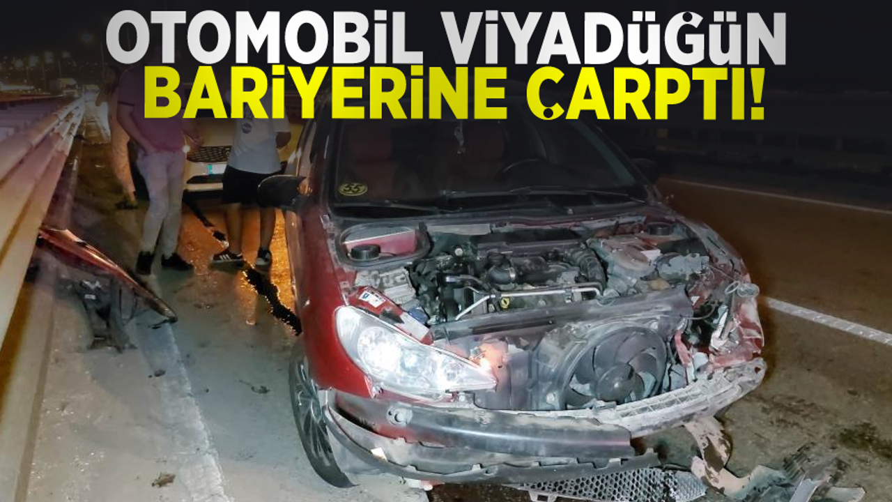 Samsun'da Otomobil Viyadüğün Bariyerlerine Çarptı! 1 Yaralı