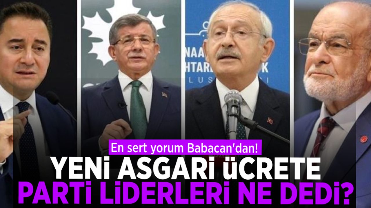 Asgari Ücret Sonrası Parti Başkanları Ne Dedi? En Sert Yorum Babacan'dan!
