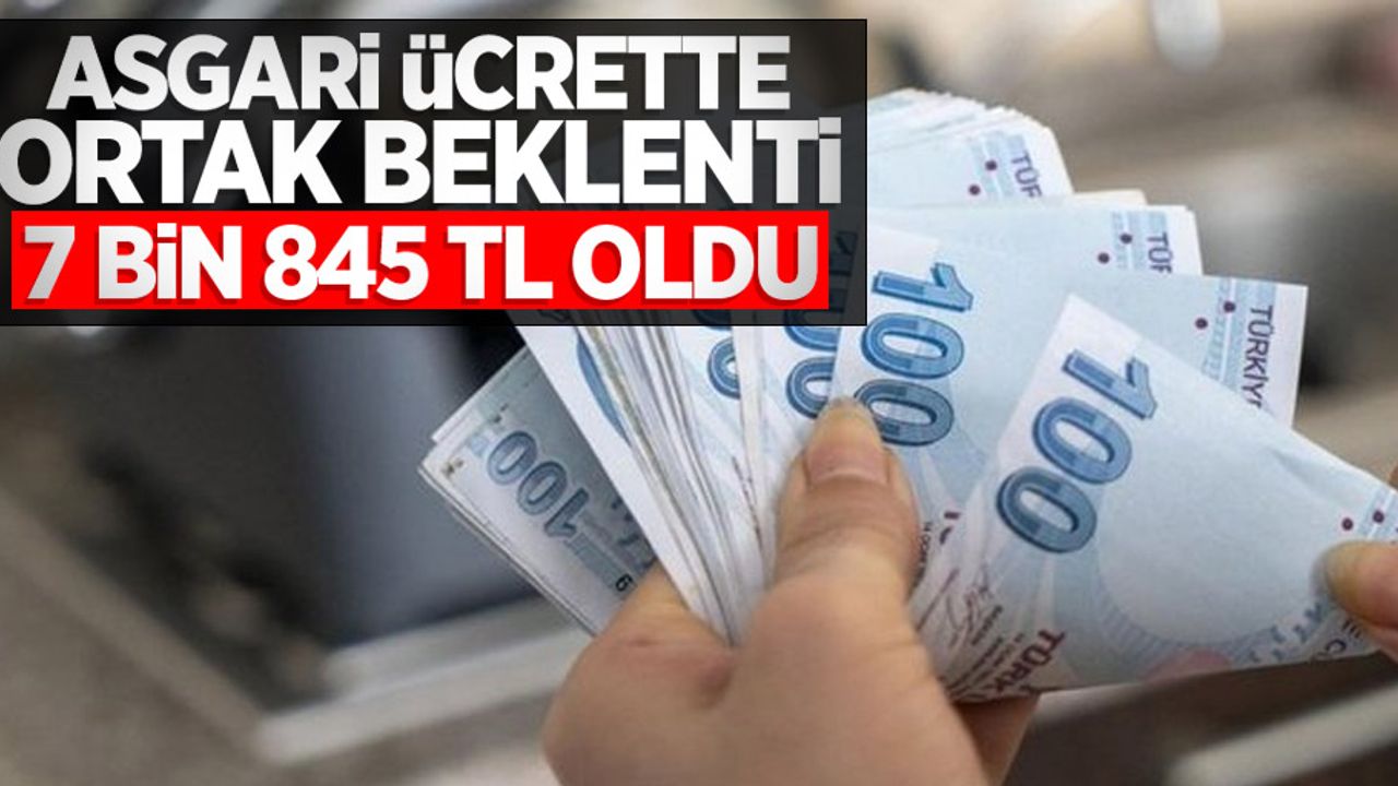 Asgari ücrette ortak beklenti 7 bin 845 TL oldu