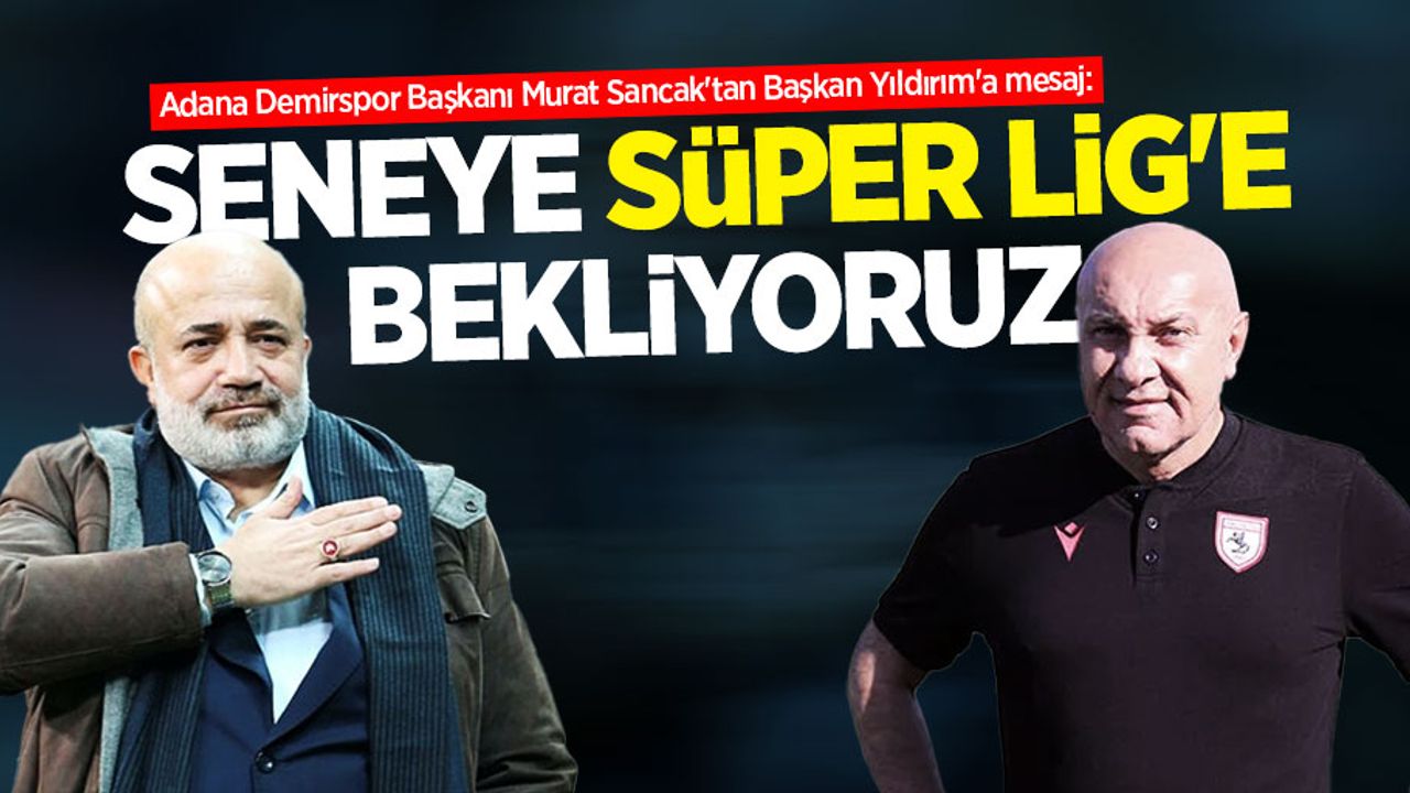 Adana Demirspor Başkanı Murat Sancak'tan Başkan Yıldırım'a mesaj: Seneye Süper Lig'e bekliyoruz
