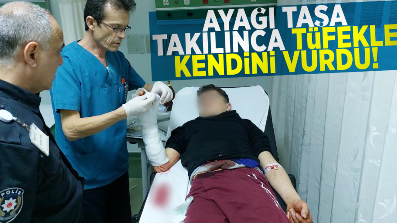 Ayağı Taşa Takılıp Düşen Çocuk Tüfekle Kendini Vurdu!