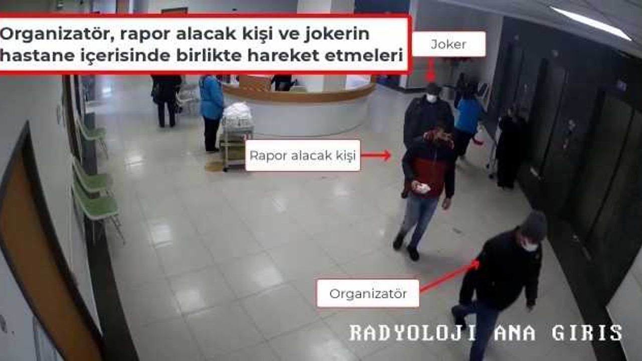 Jokerli sahte rapor çetesinin güvenlik kamerası görüntüleri ortaya çıktı
