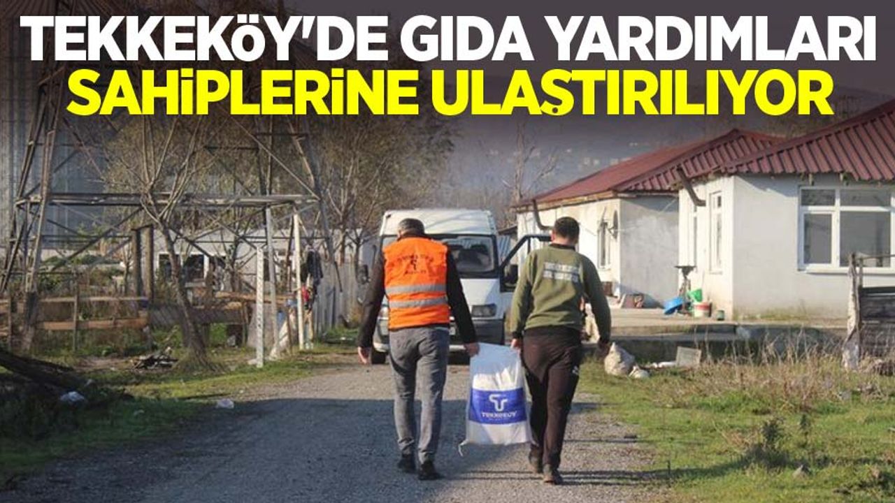 Tekkeköy'de gıda yardımları sahiplerine ulaştırılıyor