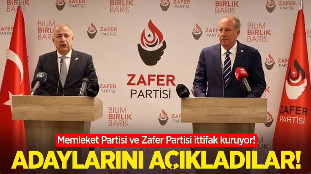 Memleket Partisi ve Zafer Partisi ittifak kuruyor! Adaylarını açıkladılar!