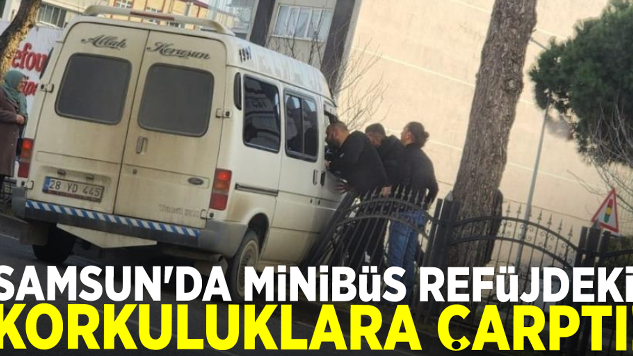 Samsun'da minibüs refüjdeki korkuluklara çarptı: 1 yaralı