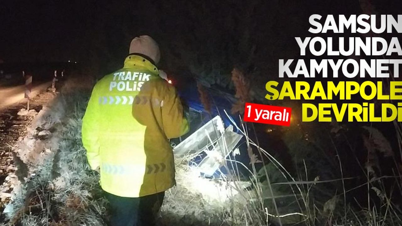Samsun yolunda kamyonet şarampole devrildi: 1 yaralı