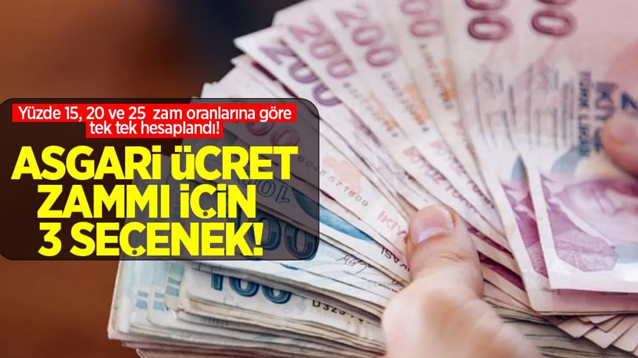 Asgari ücret zammı için 3 seçenek! Yüzde 15, 20 ve 25 zam oranlarına göre tek tek hesaplandı! 
