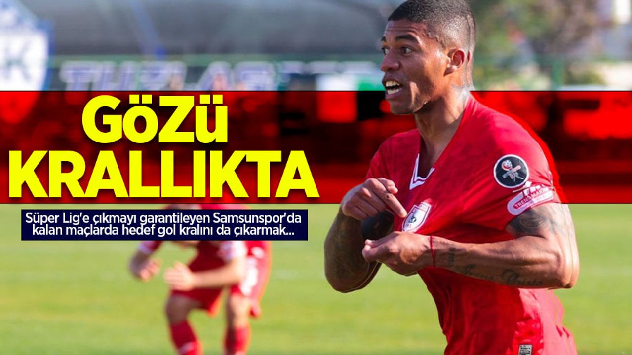 Süper Lig'e çıkmayı garantileyen Samsunspor'da kalan maçlarda hedef gol kralını da çıkarmak... GÖZÜ KRALLIKTA