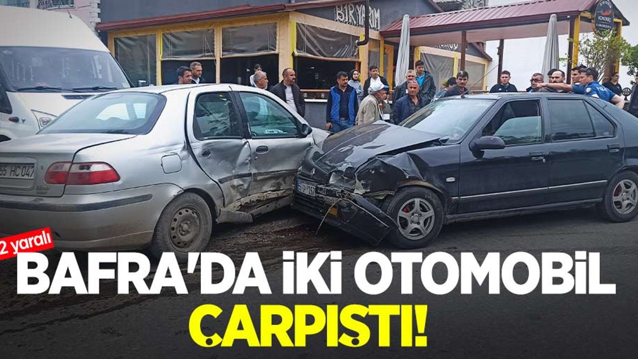 Bafra'da iki otomobil çarpıştı! 2 yaralı 
