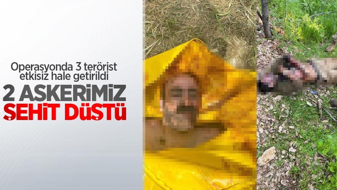 Operasyonda 3 terörist etkisiz hale getirildi, 2 askerimiz şehit düştü