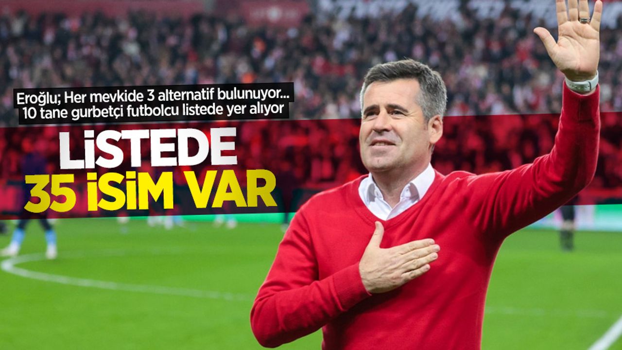 Eroğlu: Transfer listesinde 35 isim var