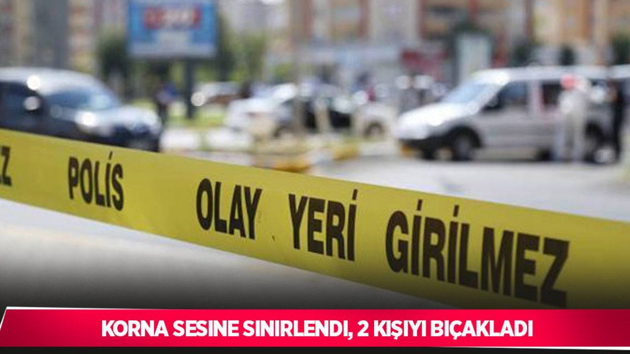 Korna sesine sinirlendi, 2 kişiyi bıçakladı