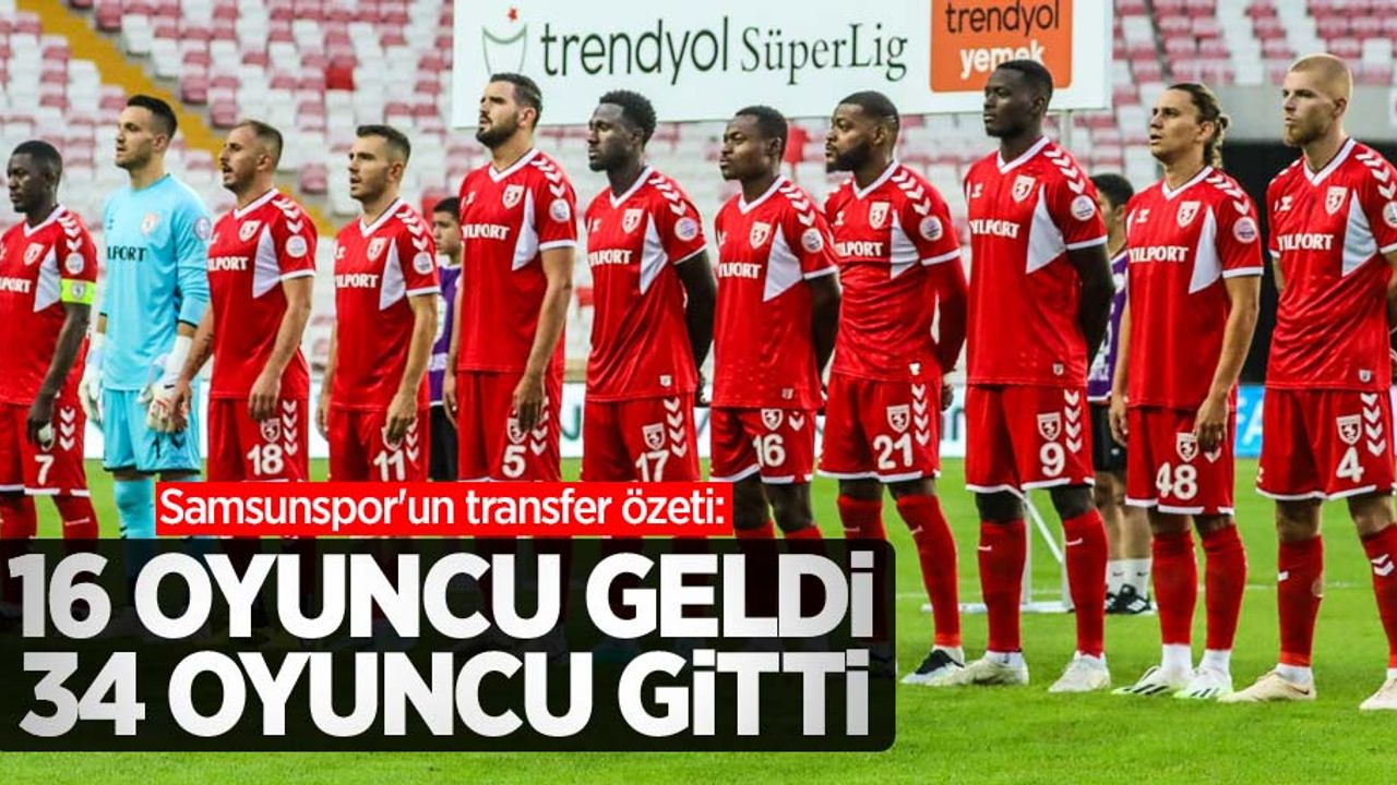 Samsunspor'un transfer özeti: 16 oyuncu geldi, 34 oyuncu gitti