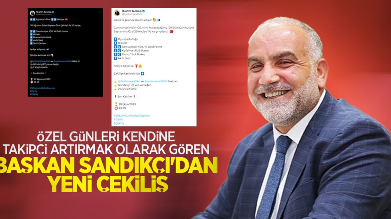 Özel günleri kendine takipçi artırmak olarak gören Başkan Sandıkçı'dan yeni çekiliş